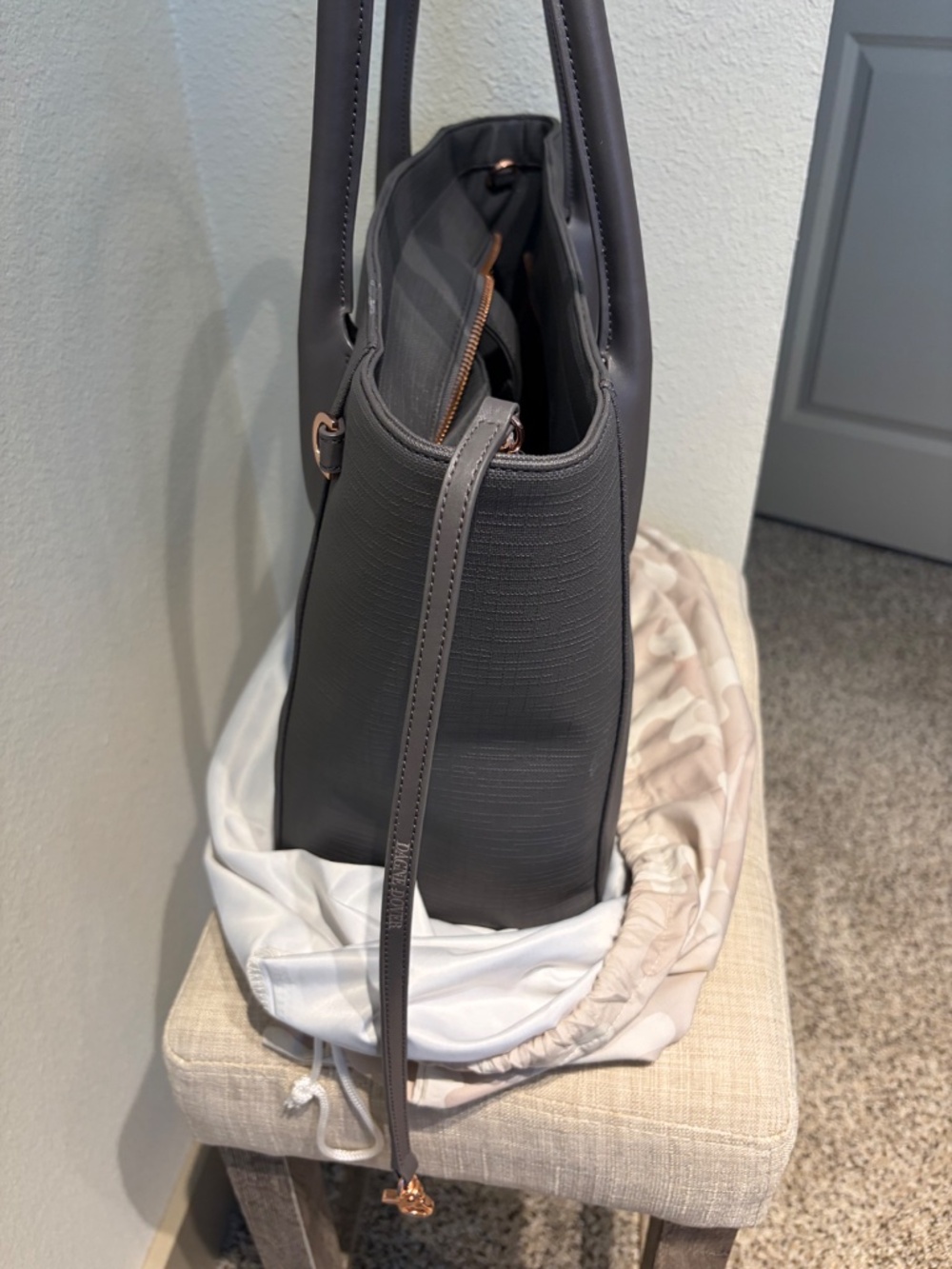 Dagne Dover Signature Legand Coated Canvas Tote - Picture 7 of 9